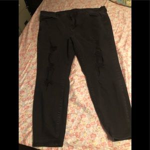 Black ripped leg jeans